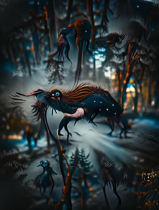 Mystical Huldra in Woodland Scene