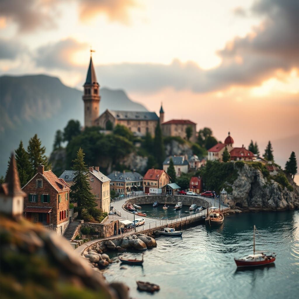 Airborne Tiny Europe Cityscape