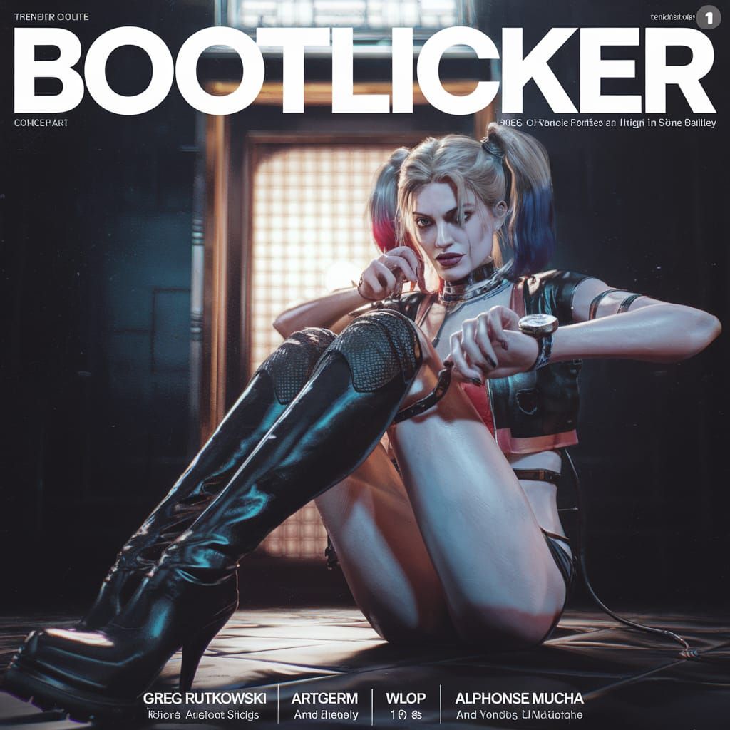 Harley Quinn as a High-Fashion Icon on the Cover of Bootlick...