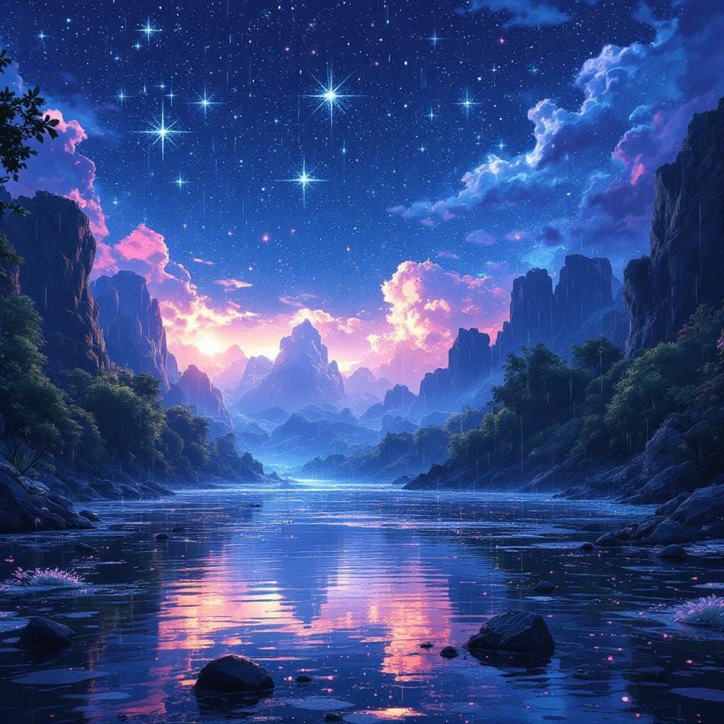 Anime-Style Summer Rain: A Digital Masterpiece