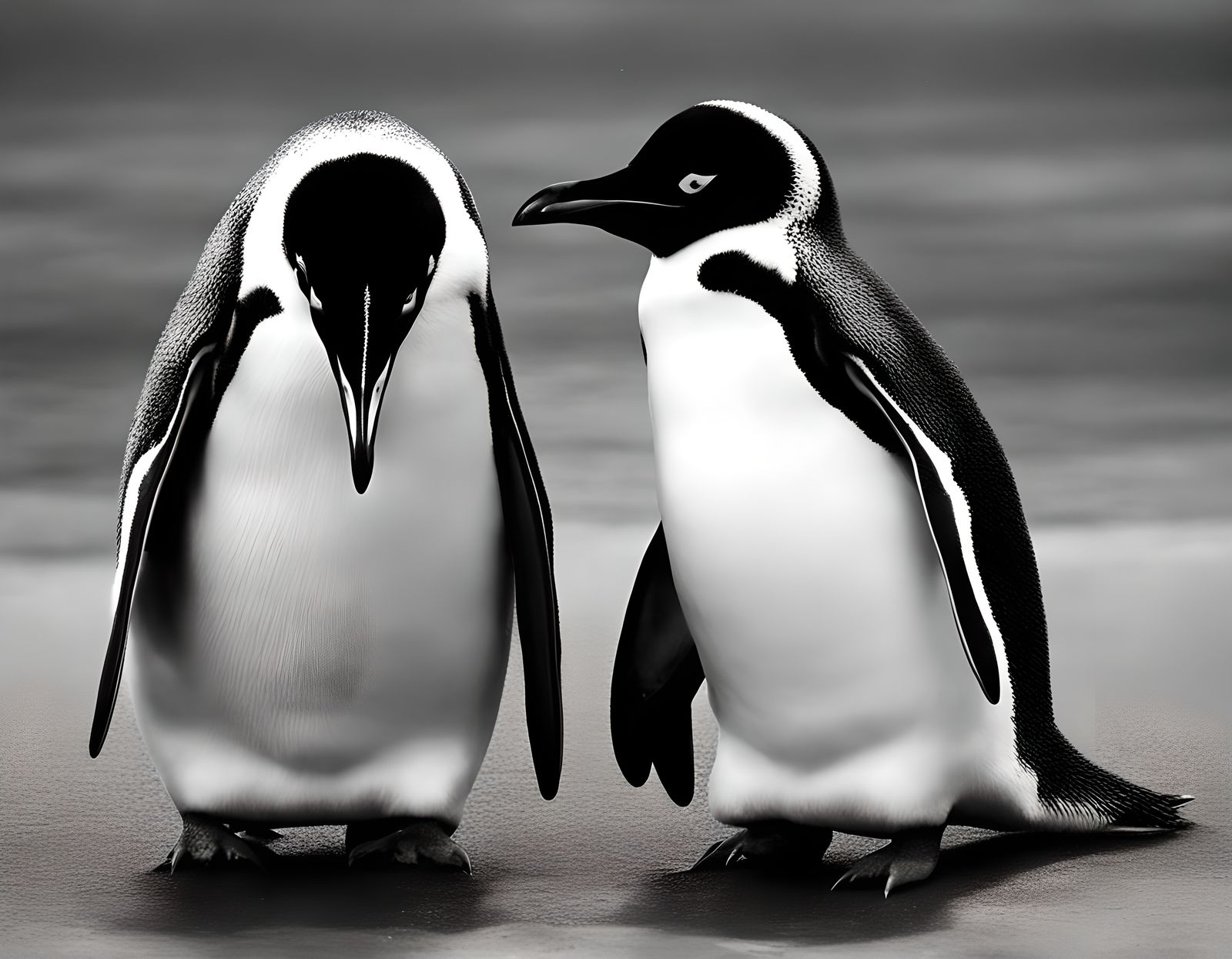 Penguins in Minimalist Style