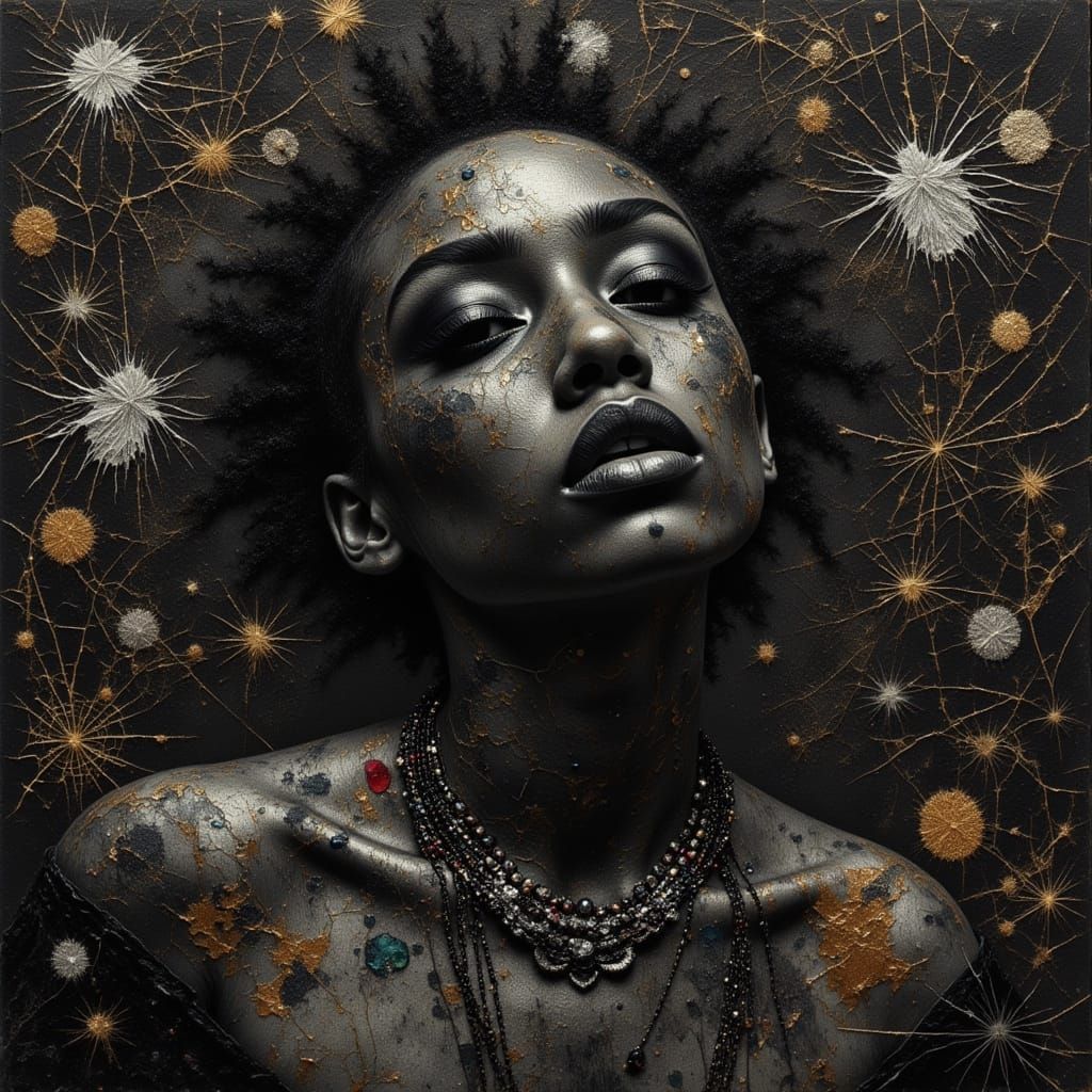 Goth Punk Woman in Grunge Style