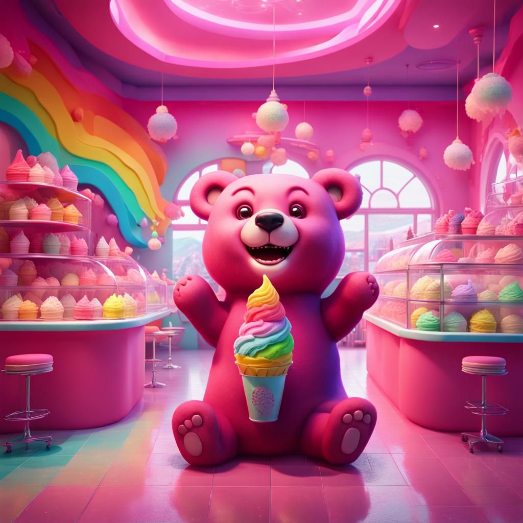 Rainbow Bear Ice Cream in Cosmic Bakery
