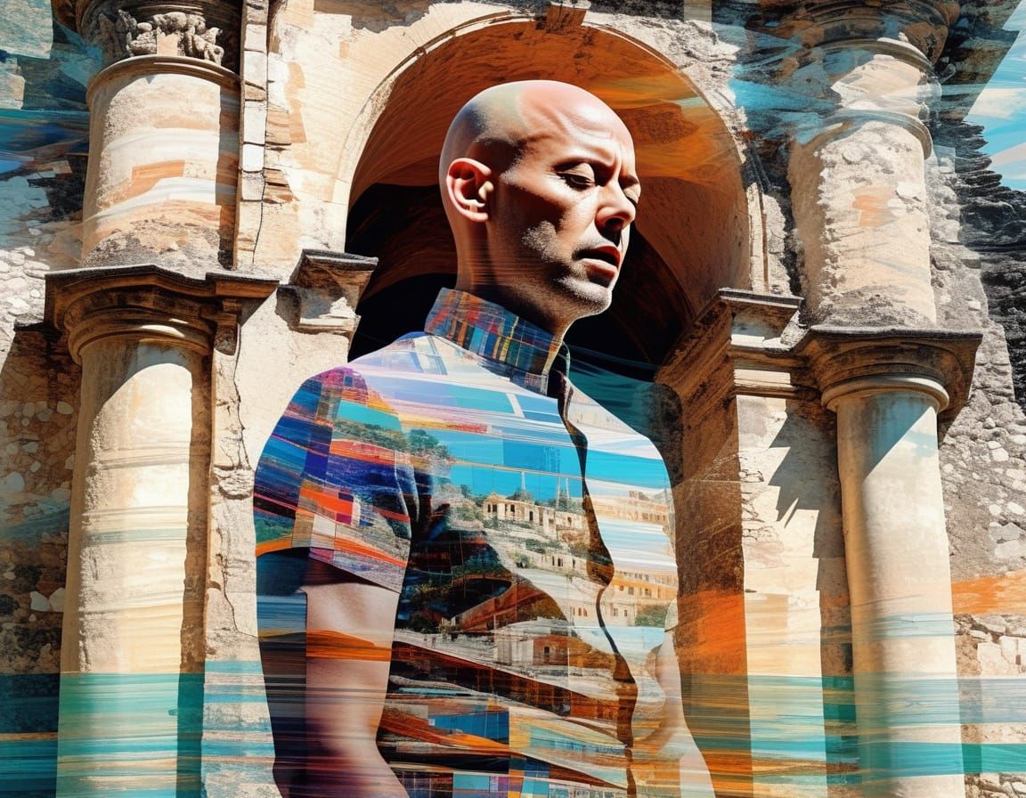 Crazed Multiple Exposure - Another Bald Singer in Nusa Penida