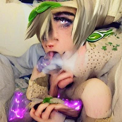 Stylized Stoner Femboy Character Illustration