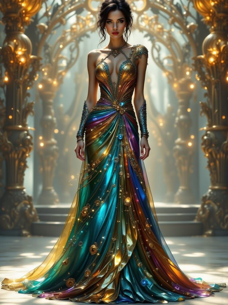 Stunning Glass Dresses in Art Nouveau Punk Style