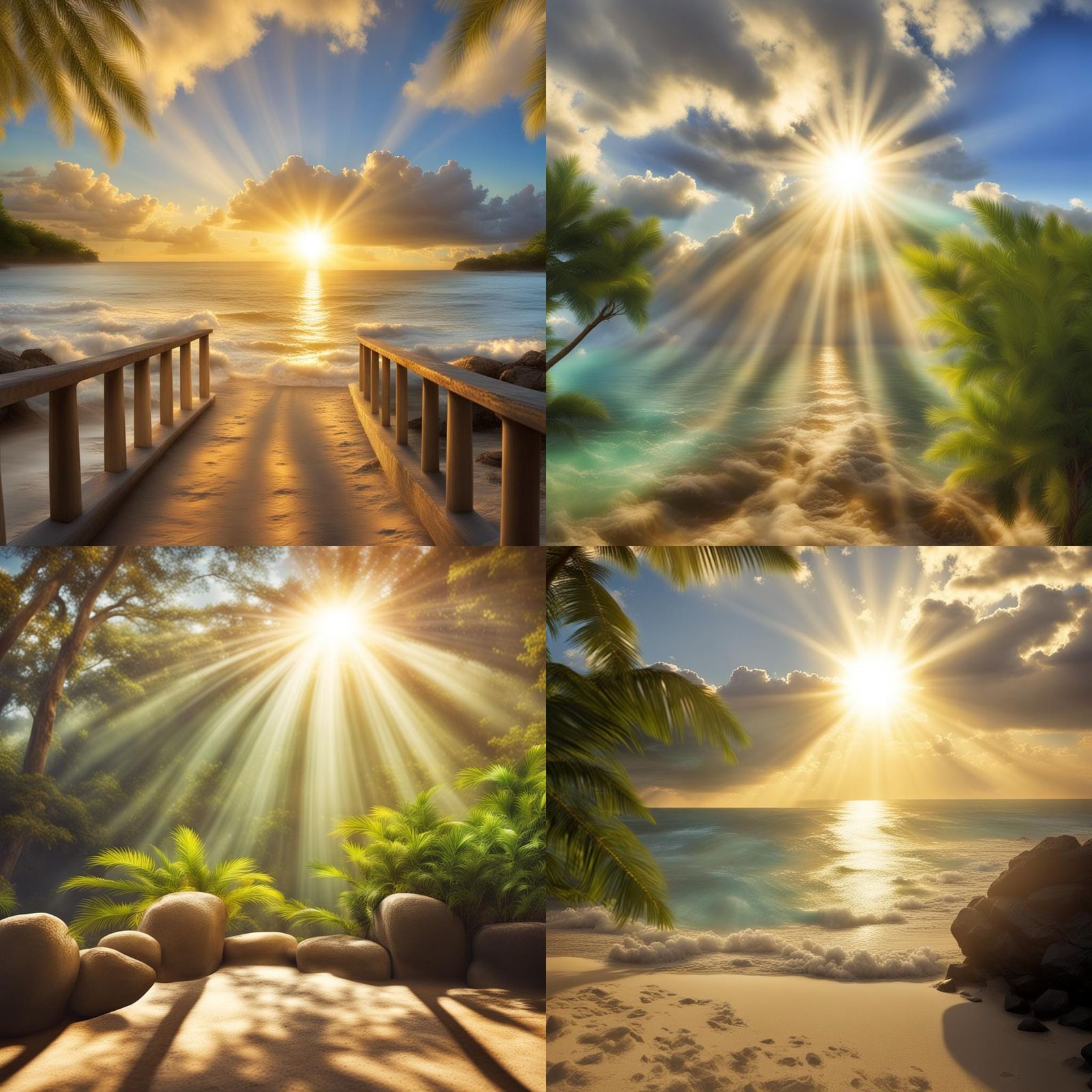 A Serene Paradise Scene with Soft Focus