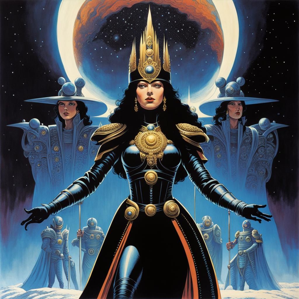 Space Viking Queen with Golden Crown