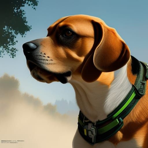 Beagle Dog in Apex Legends Style Digital Art