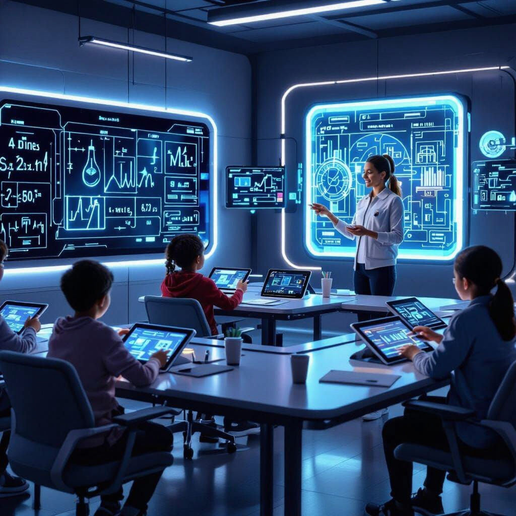 Futuristic Classroom: Third Graders Learning Math