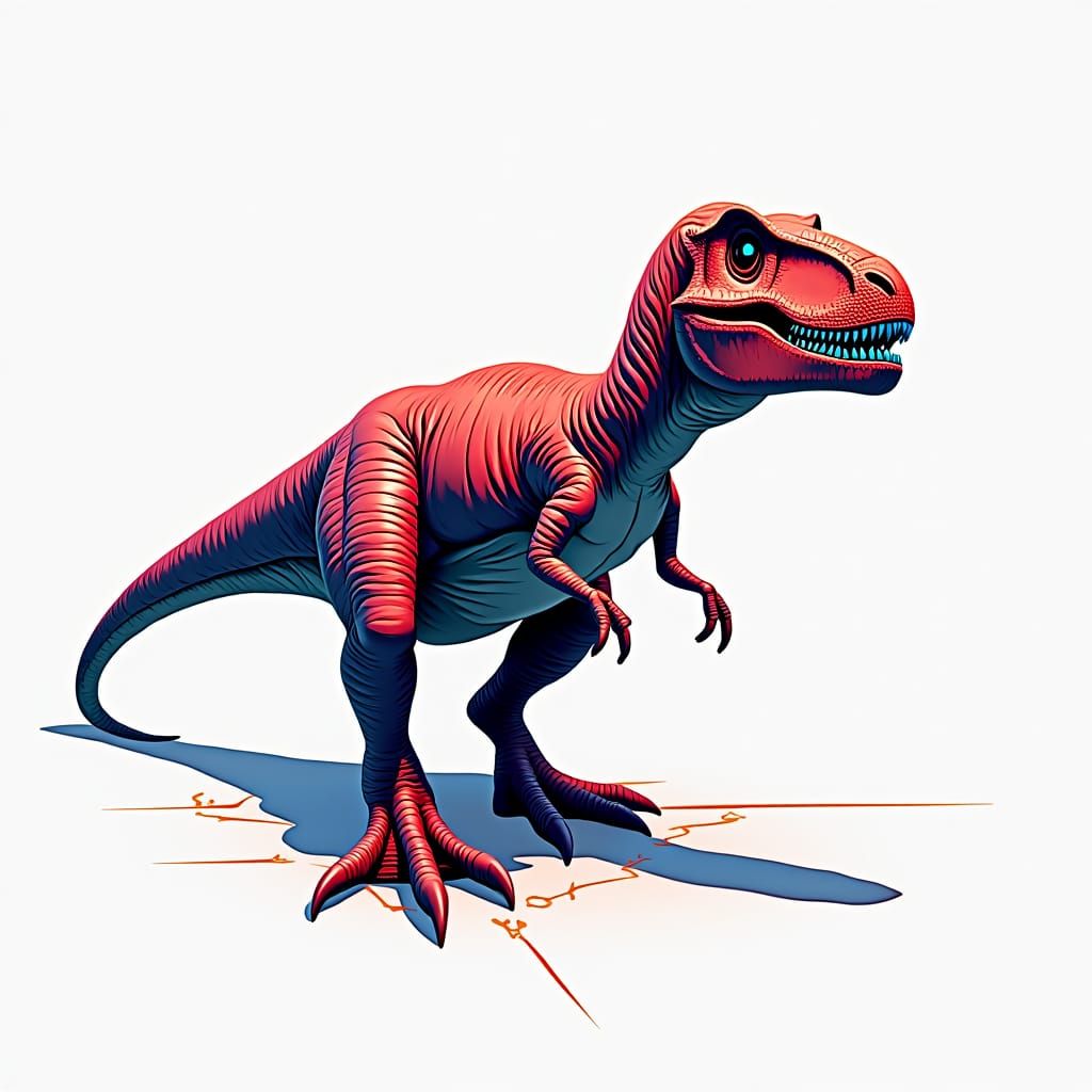 Pop Art T-Rex with Bauhaus Geometricity