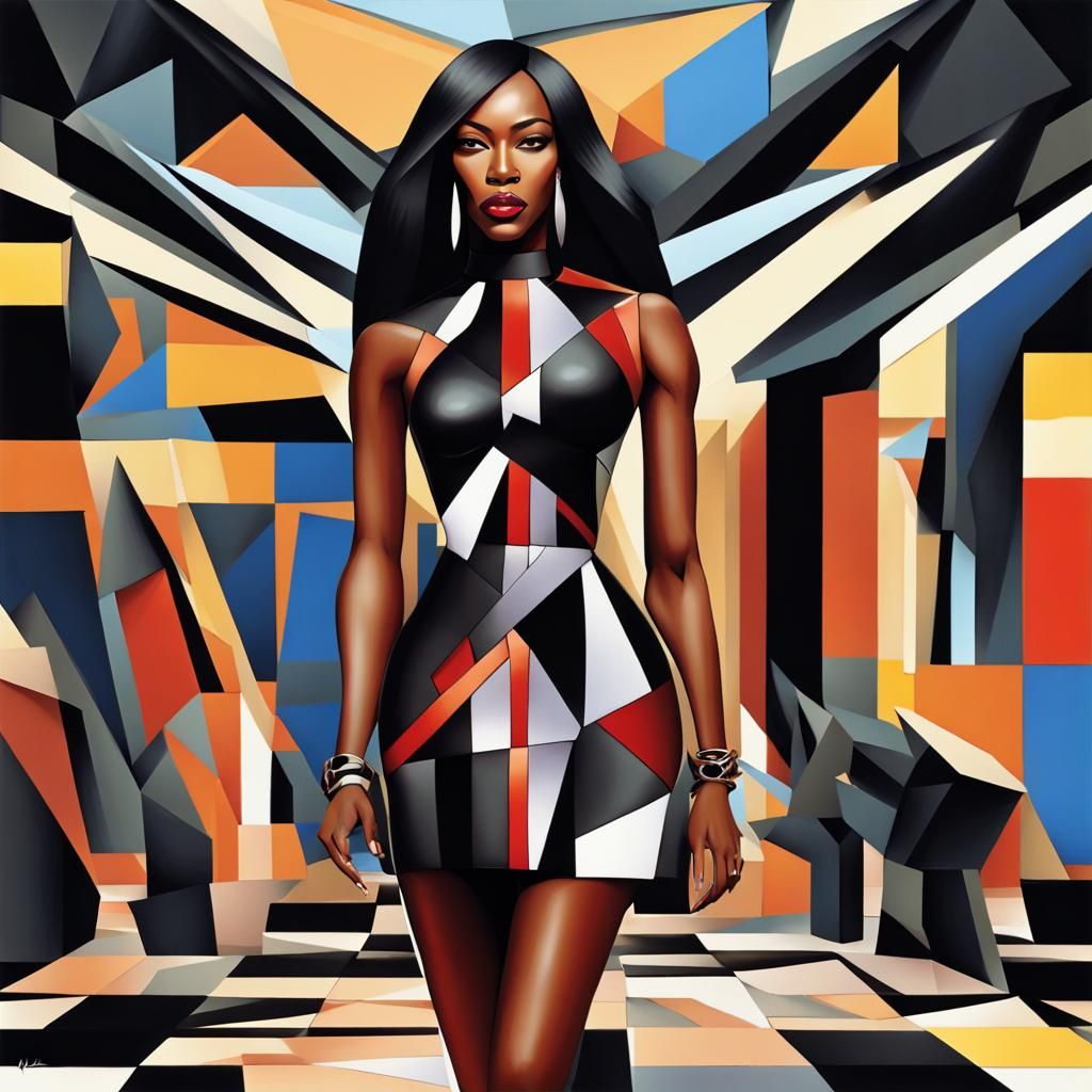 Naomi Campbell Visits Maputo in Cubist Style