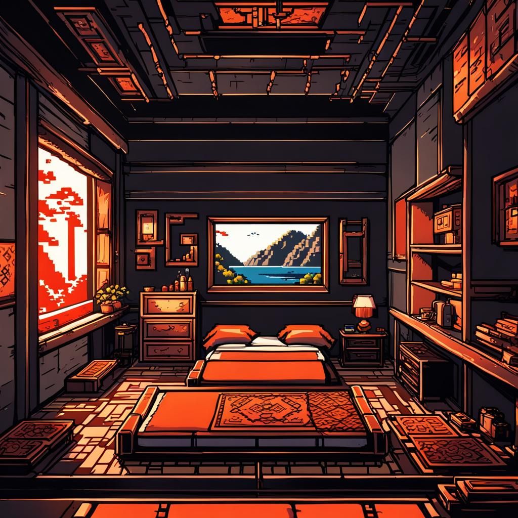 8-Bit Modern Japanese Bedroom in Volcano Hideaway