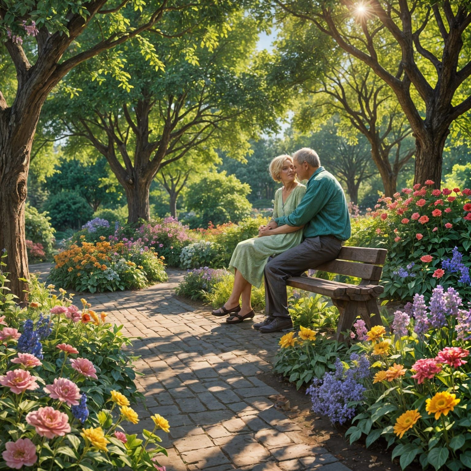 Couple in Park: Fantasy Concept Art