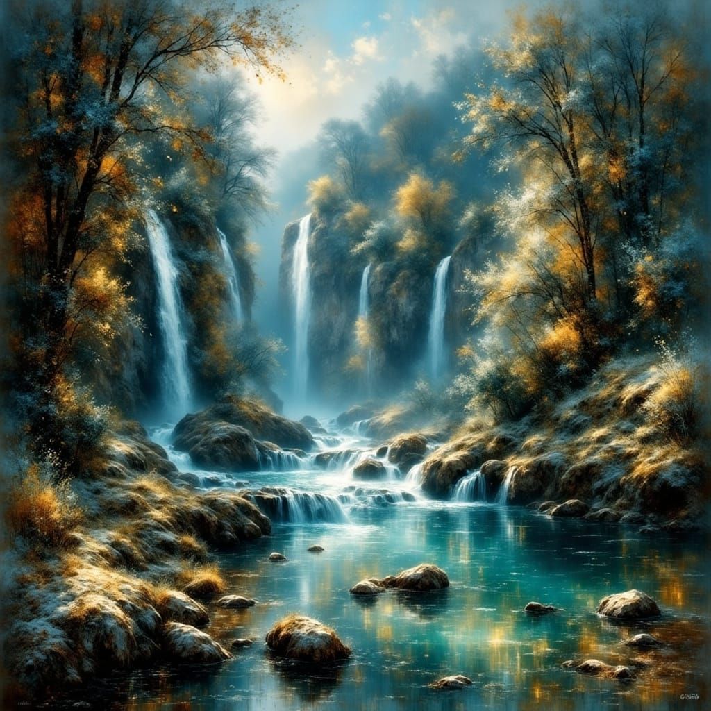 Swiss Village at Dusk with Lightning Storm