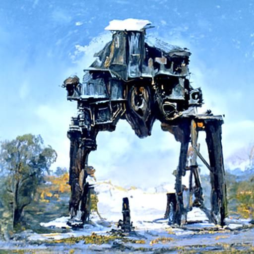 AT-AT Walker in Oil Painting Style