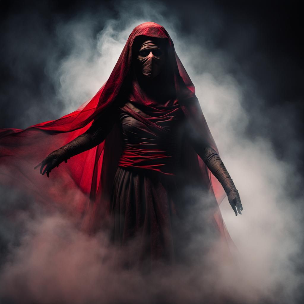 Hovering Bandaged Mummy in Mist