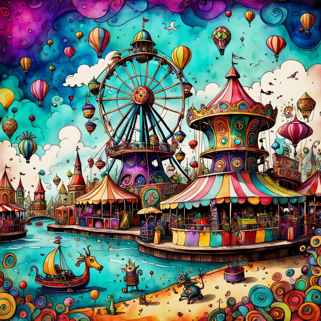Whimsical Funfair with Claymation Figures & Steampunk Art