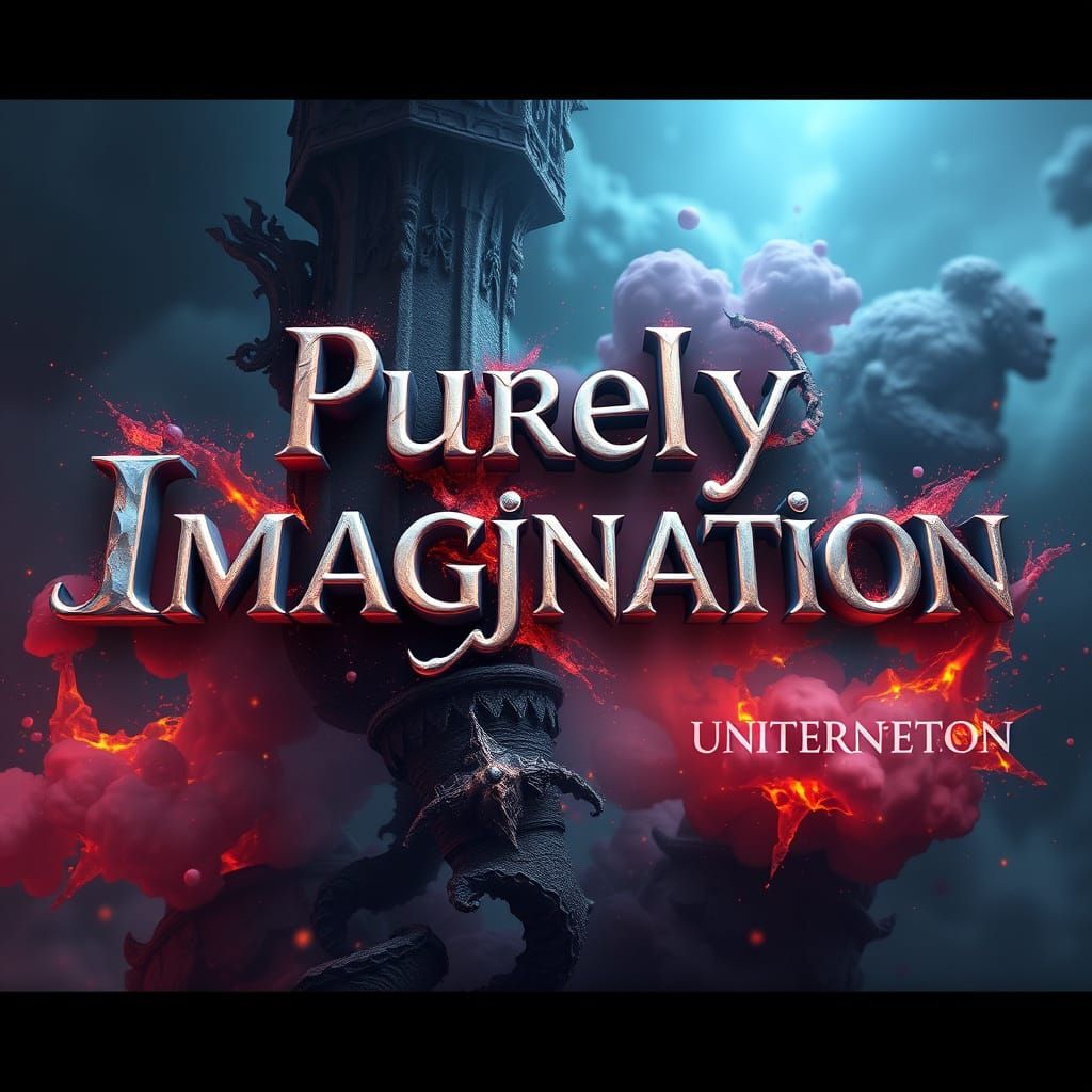 Purely Imagination Logo in Detailed Matte Painting Style