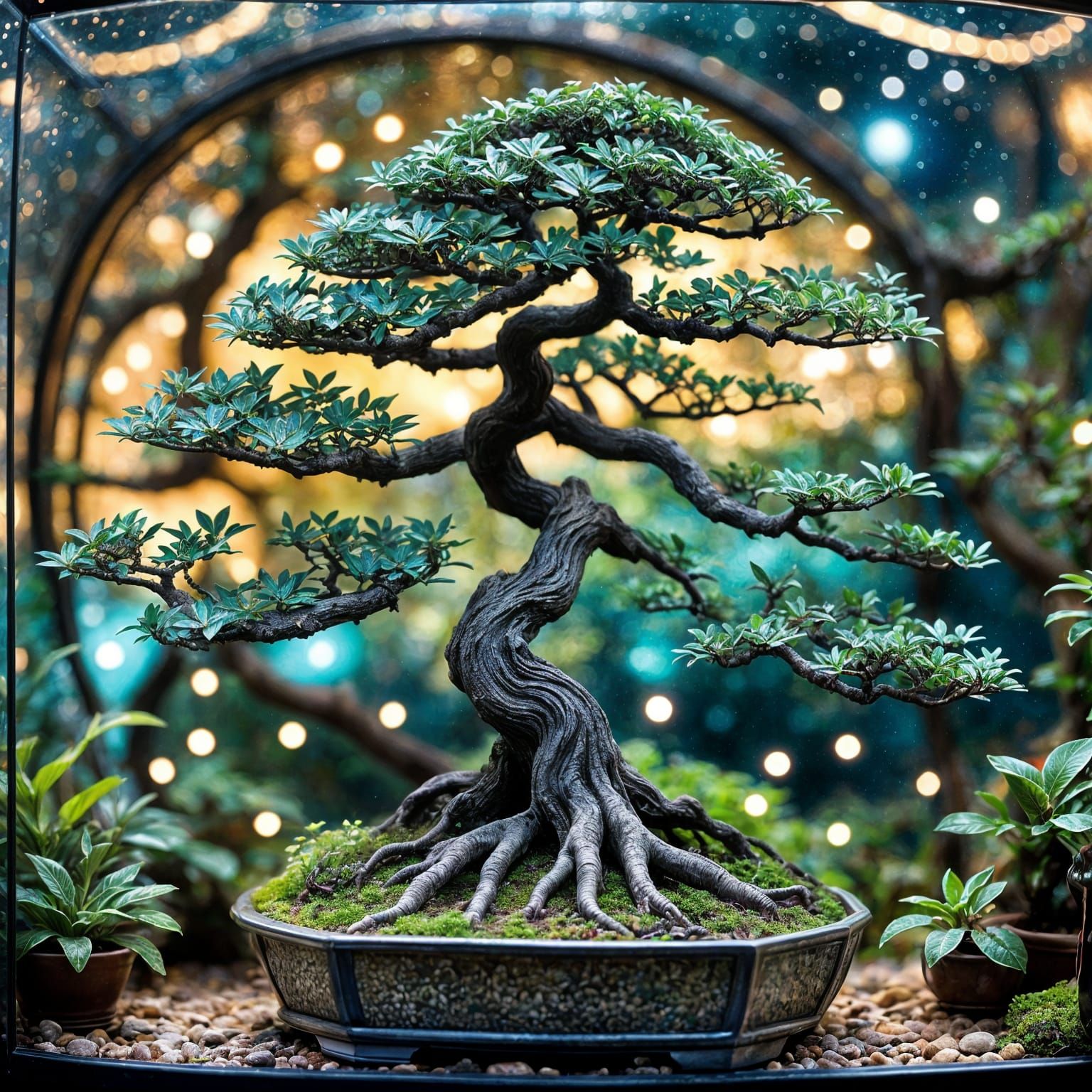 Macro Bonsai Tree in Celestial Terrarium