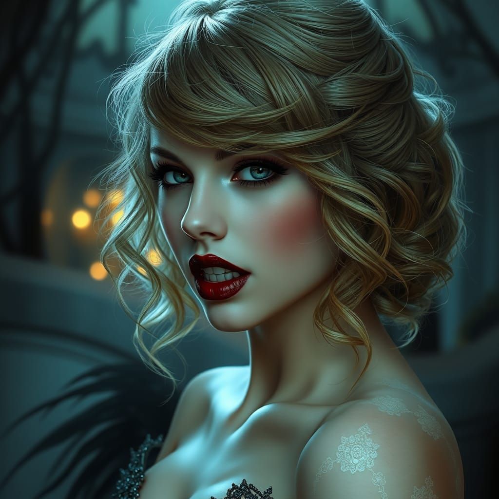 Taylor Swift as a Vampire in 3D
