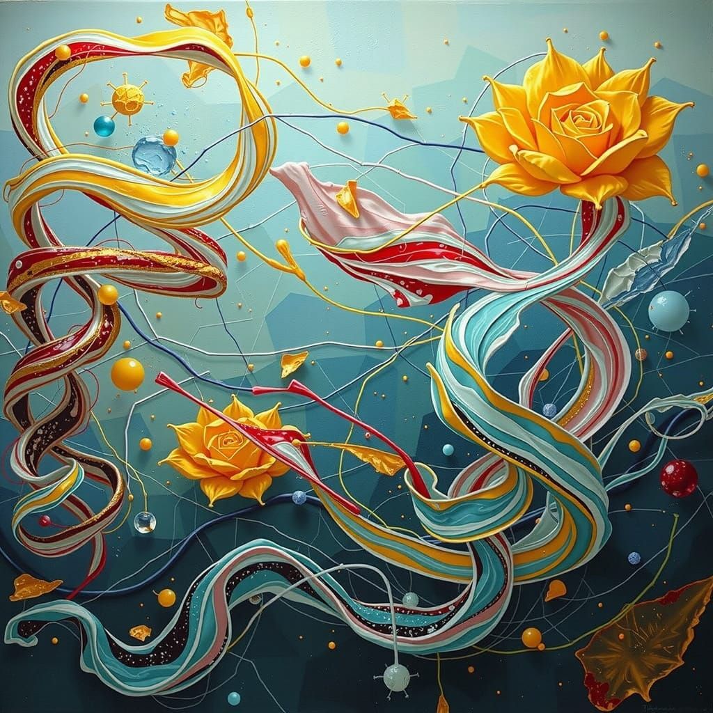 Abstract Gelato Colors Swirling in Bold Geometric Shapes