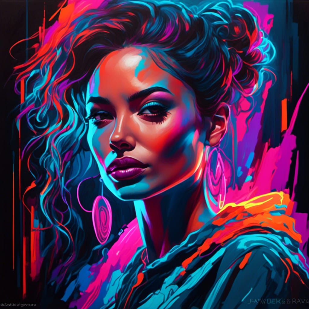Vibrant Portrait using Epic Neon LORA