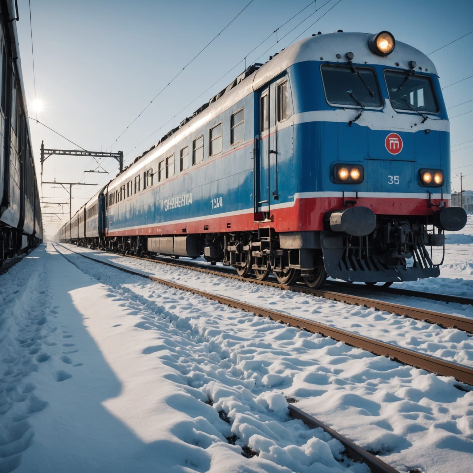 Trans-Siberian Train in Frozen Siberia