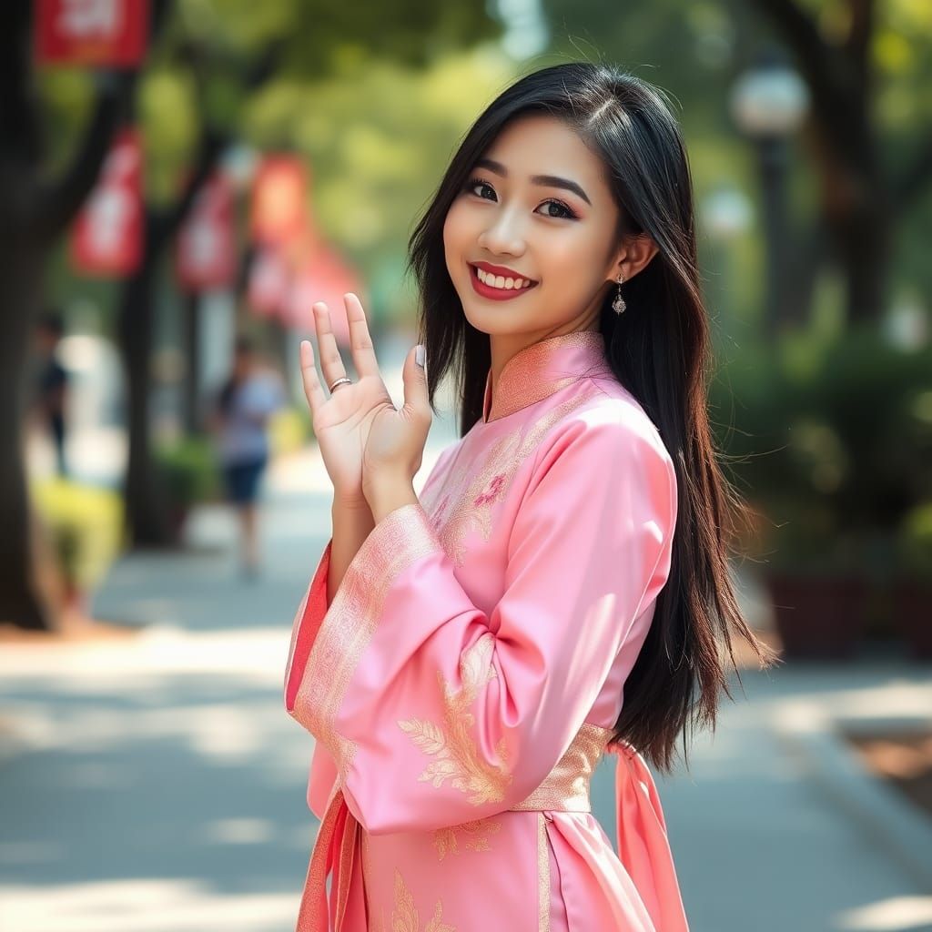 Japanese Woman in Thai Dress: Fashion Photography