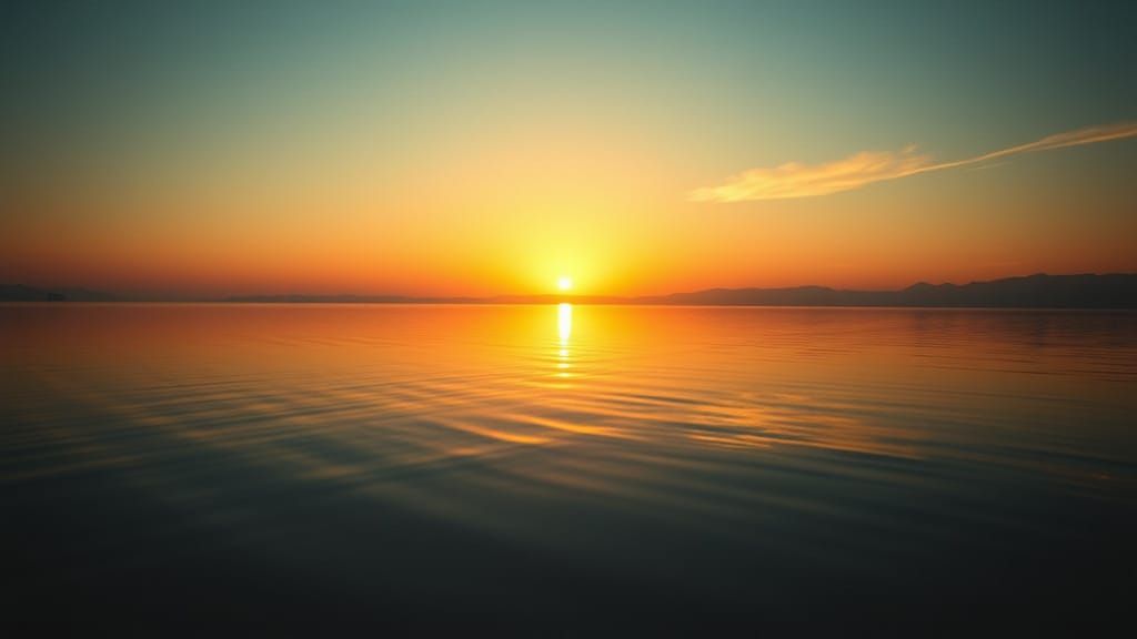 Golden Dawn Over Serene Lake