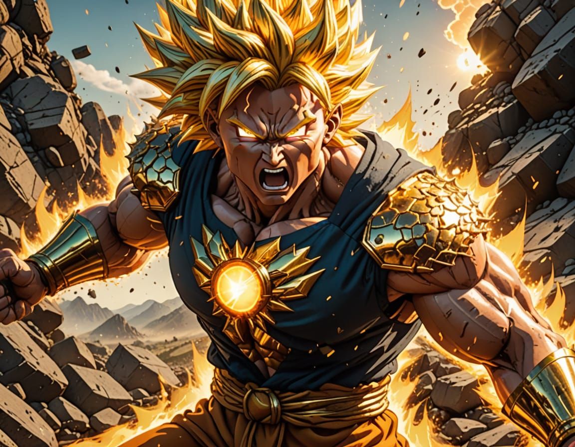 Super Saiyan Transformation on Rocky Battlefield