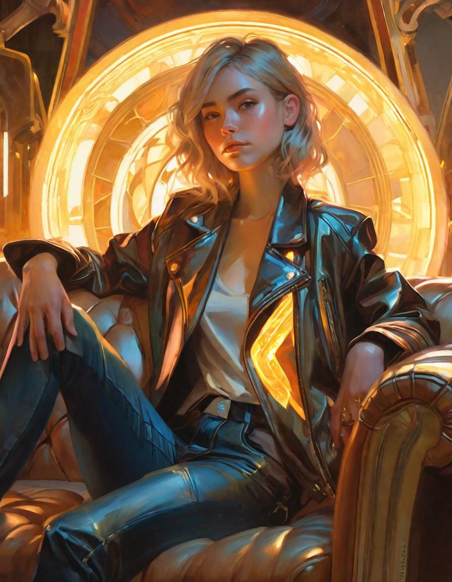 Ethereal Woman in Living Room, Fantasy Concept Art