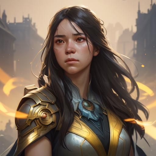 Calm Warrior Portrait in Hyperdetailed Style