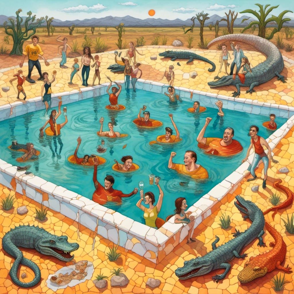 Demonic Pool Party in Cracked Earth