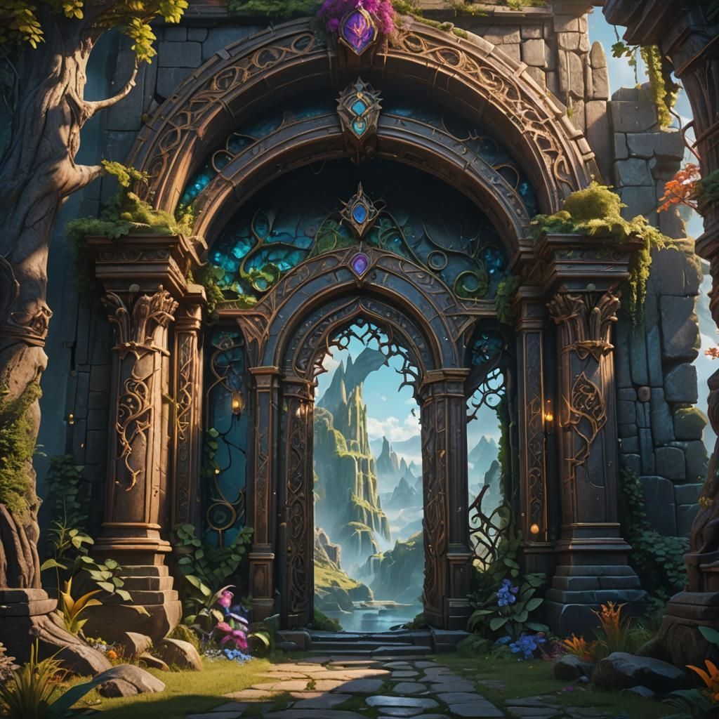 Magic Portal to a Fantasy World in Detailed Matte Painting