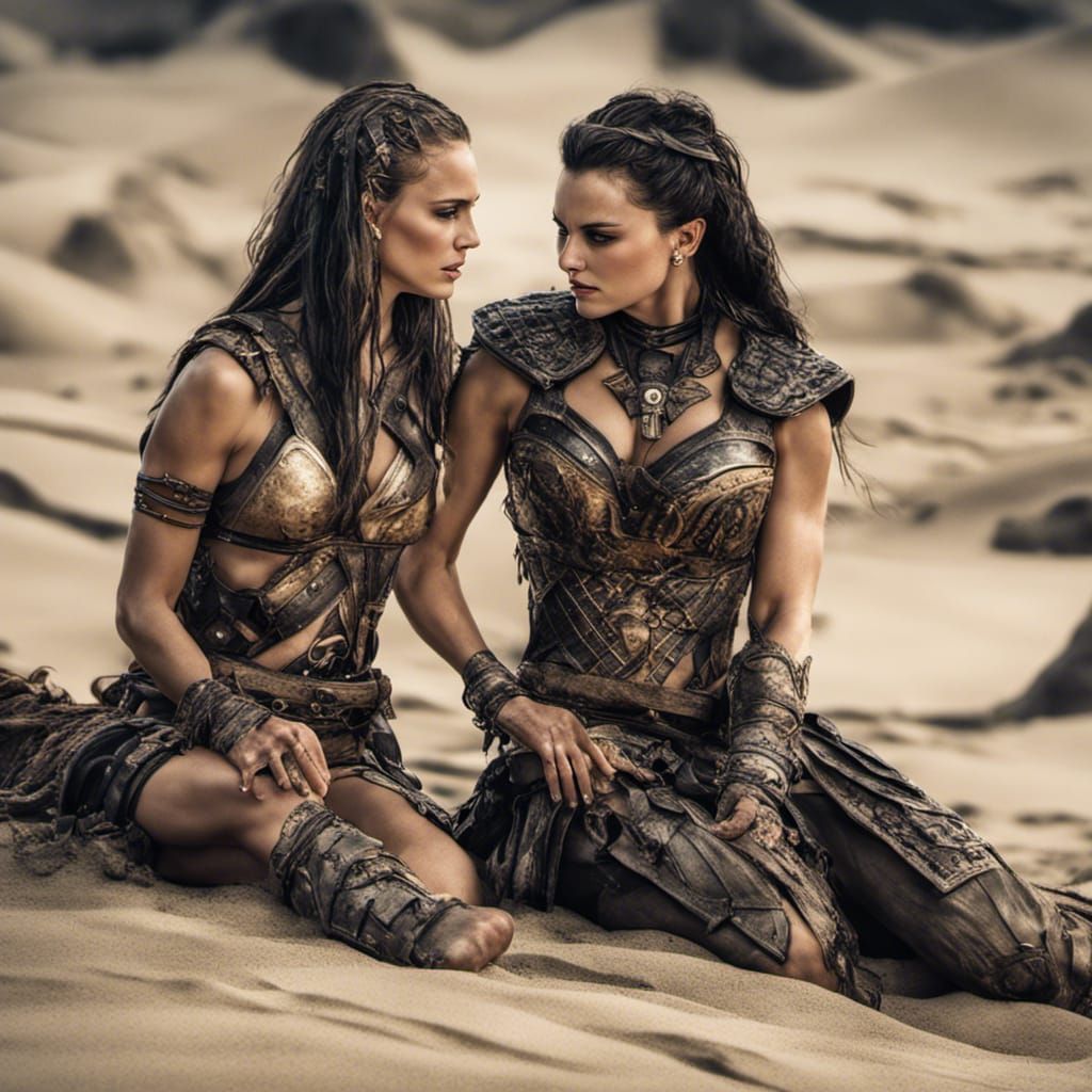 Natalie Portman and Mila Kunis: Xena Warrior Embrace