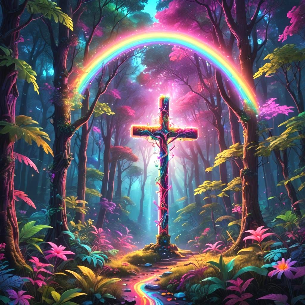 Lisa Frank Cross: Detailed Matte Painting