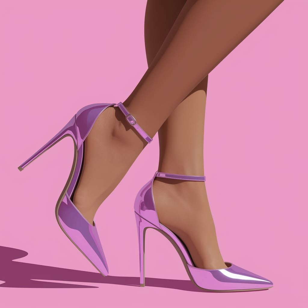 Luscious Pink Heels in Soft Moonbeam Light