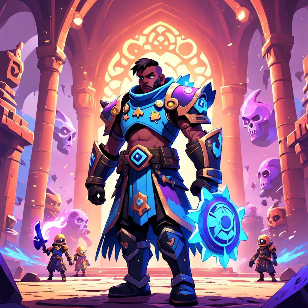 Heroic Brawl Stars Champion in Vibrant Fantasy Arena