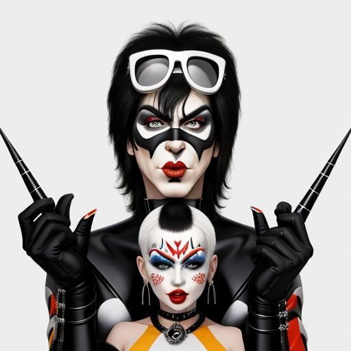 Surreal Matte Oil Painting of Kiss Band