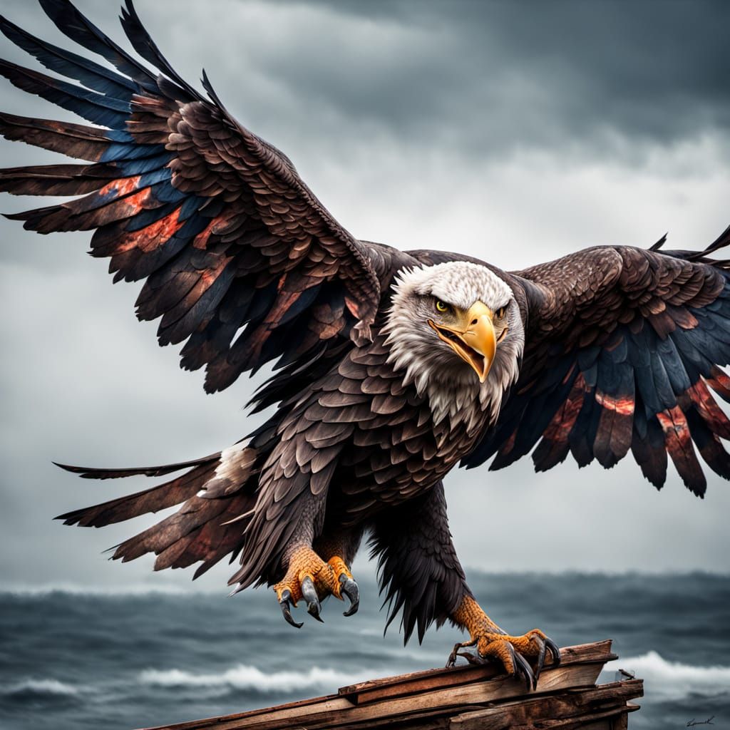Eagle of Flags: Hyperrealistic Patriotic Image