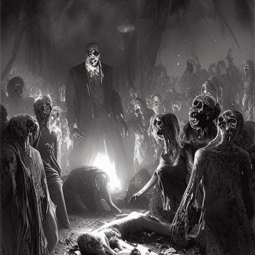 Zombie Picnic in the Style of Gustave Doré