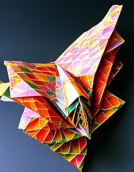 Origami Goddess Sculpture with Translucent Details