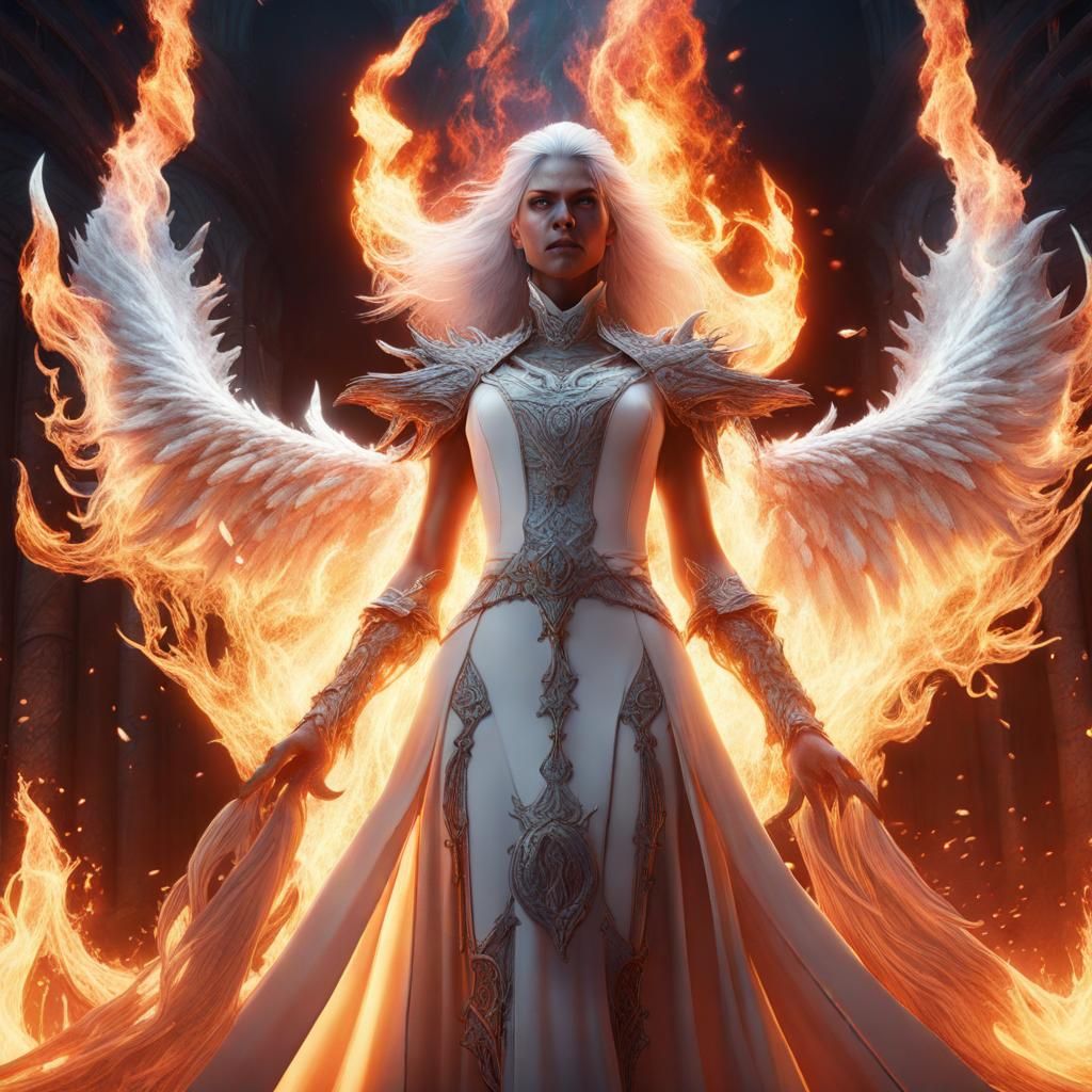 White Witch with Flames for Eyes