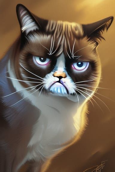Grumpy Cat as Captain America: Detailed Portrait