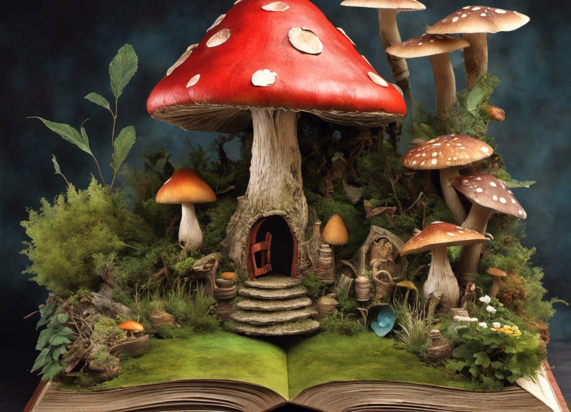 Enchanted Pop-Up Gnome Home: 3D Rendered Scene