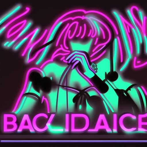 Synthwave Dancer in Neon Retro Style