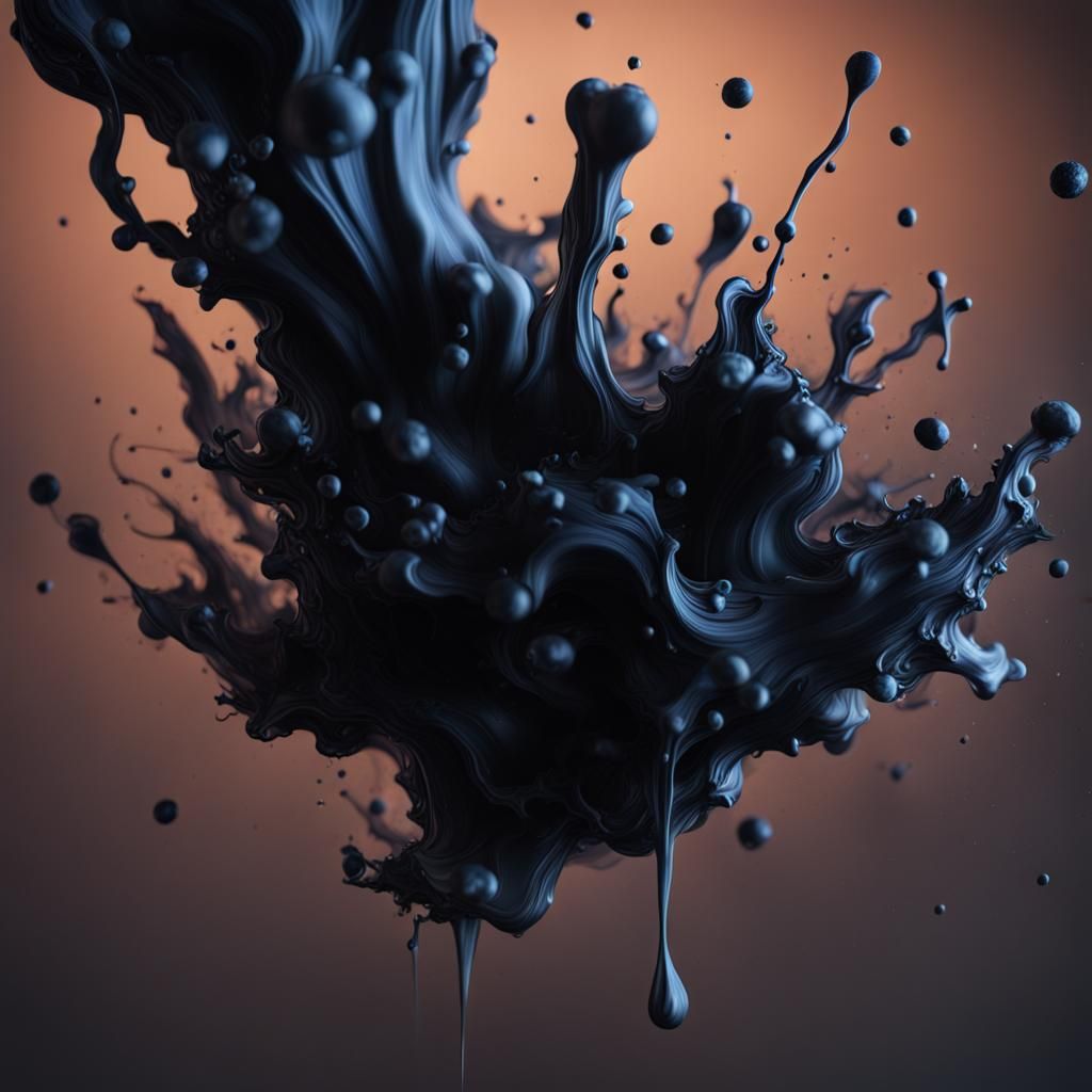 Ink Splash on Paper in Detailed Matte Painting