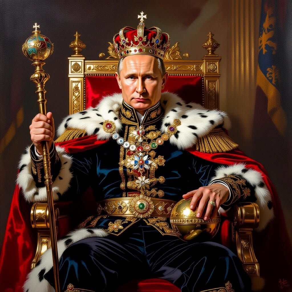 Regal Portrait of Vladimir Putin as King