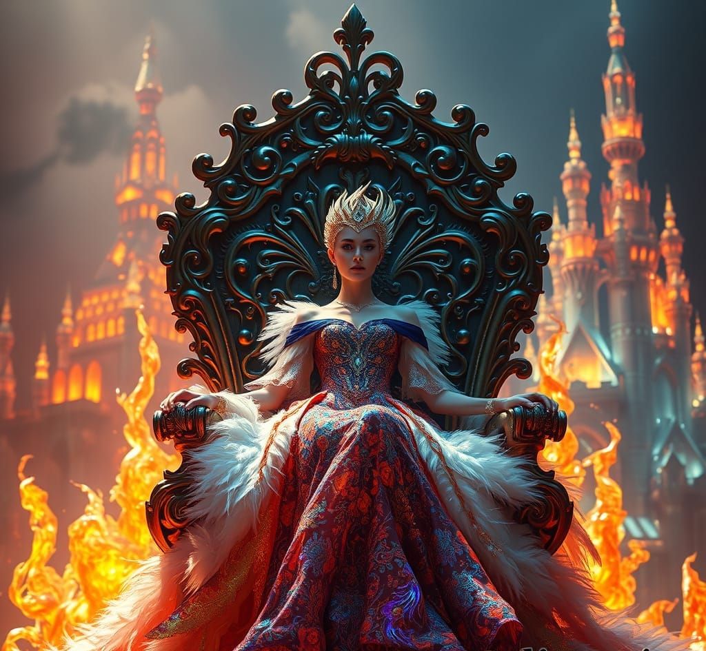 Hyperrealistic Phoenix Queen in Regal Splendor